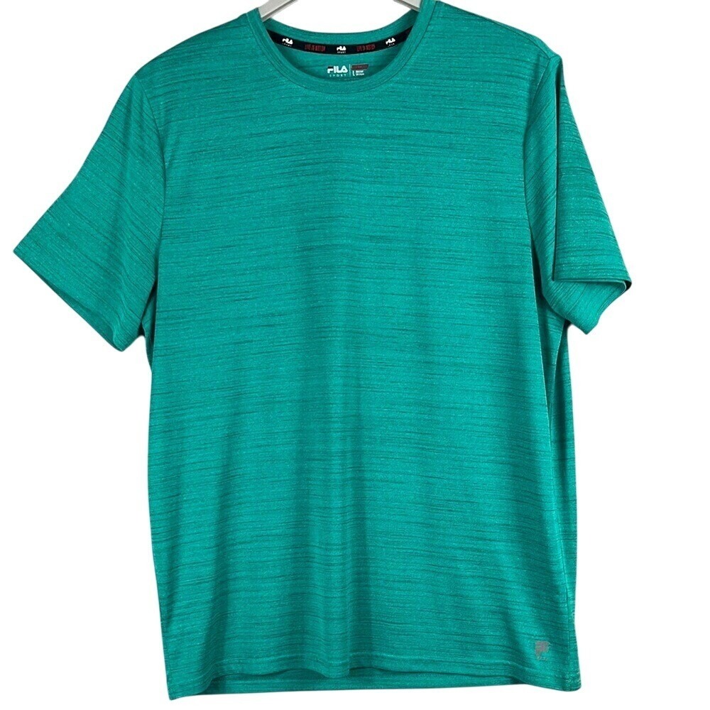 Fila Sport Short Sleeve Athletic‎ Tee with Textured Fabric Mens Size Large Green